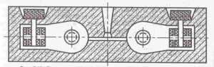 Схема литейной формы для получения стальных бил